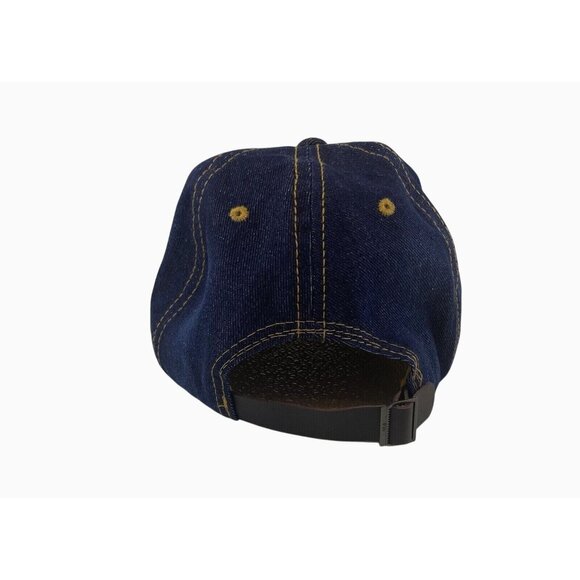 Woman Denim Sparkle Hat Rhinestone Heart Bling Embellished Adjustable Frayed Cap - Picture 5 of 13